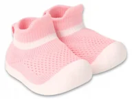 Buty dla dziewczynek - BEFADO buciki PAPUTKI niemowlęce 002P073 rozmiar 22 niechodki RÓŻOWO-BIAŁE - miniaturka - grafika 1