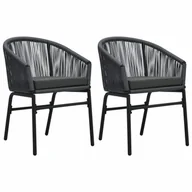 Fotele i krzesła ogrodowe - vidaXL Krzesła ogrodowe, 2 szt., antracytowe, rattan PVC - miniaturka - grafika 1
