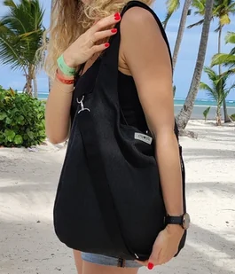 Duża torba worek boho czarna XXL na ramię - Torebki damskie - miniaturka - grafika 1