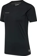 Koszulki i topy damskie - Hummel Hummel Damska koszulka Hml First Performance Women Jersey S/S czarny czarny XL 204514-2001 - miniaturka - grafika 1