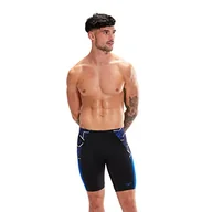 Spodenki damskie - Speedo Męskie szorty Eco End+ Splice Jammer Board Shorts, Czarny/niebieski chrom/biały, 5 - miniaturka - grafika 1