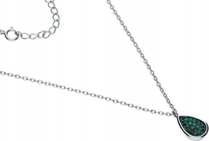 Srebrny naszyjnik 925 łezka z cyrkoniami 3,14g z wisiorkiem modny wzór s