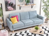 Sofy i kanapy - BŁĘKITNA WERSALKA KADI NA NÓŻKACH Z FUNKCJĄ SPANIA I SCHOWKIEM - miniaturka - grafika 1