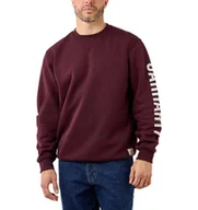 Bluzy męskie - Bluza Carhartt Midweight Crewneck Logo Sleeve PORT - miniaturka - grafika 1