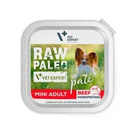 Mokra karma dla psów - Vetexpert raw paleo pate mini adult beef 150g - wołowina tacka - miniaturka - grafika 1