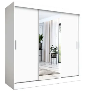 Szafa przesuwna biały mat 200 cm B5-P99 - Szafy Szafa przesuwna biały mat 200 cm B5-P99 - Szafy - miniaturka - grafika 1