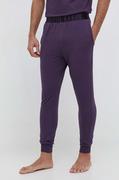 Piżamy męskie - Calvin Klein Underwear spodnie piżamowe męskie kolor fioletowy z nadrukiem - miniaturka - grafika 1