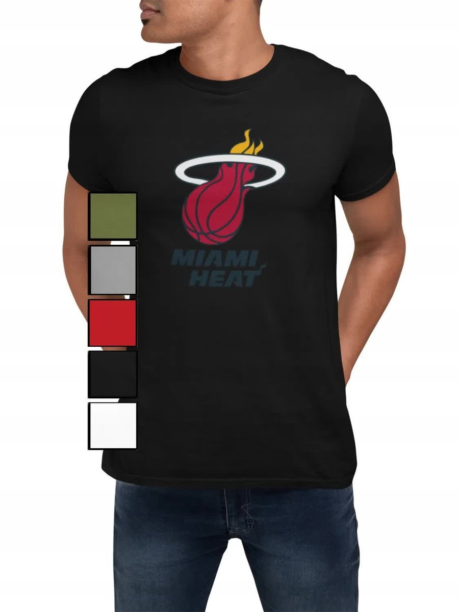 Koszulka Męska Z Nadrukiem Dla Fana Nba Koszykówka Miami Heat -L