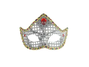 Maska karnawałowa srebrna - Dodatki do strojów karnawałowych - miniaturka - grafika 1