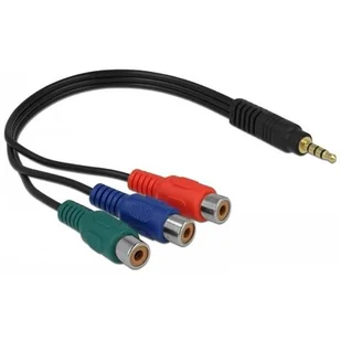 Delock adapter/rozdzielacz Mini Jack 3.5mm 4pin -> 3 x RCA (F) 62499 - Kable - miniaturka - grafika 1