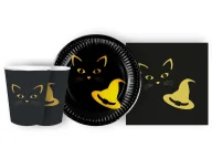 Halloween - Zestaw papierowy Czarownica i kot - 44 szt. - miniaturka - grafika 1