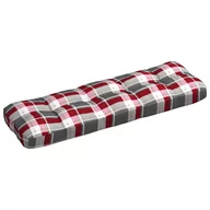 Poduszki na krzesła - vidaXL vidaXL Poduszka na sofę ogrodową, czerwona krata, 120x40x12 cm - miniaturka - grafika 1
