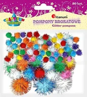 Zabawki kreatywne - Titanum Pompony brokatowe mix 80szt. - miniaturka - grafika 1
