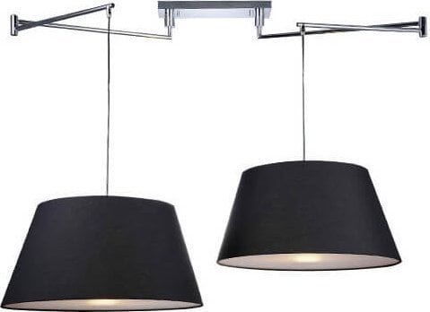 Lampa wisząca Azzardo 2-punktowa lampa wisząca Natalia nad łóżko chrom czarna