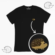 Koszulki męskie - Haftowany T-shirt - JEŻ - czarny 2XL - miniaturka - grafika 1
