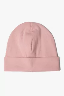 Czapki dla dzieci - Czapka dziewczęca beanie z dzianiny prążkowanej 50/52 - grafika 1