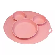 Miseczki i talerzyki dla dzieci - MYROYS, Silikonowy talerzyk z przyssawką Różowy - miniaturka - grafika 1