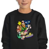 Bluzy dla dziewczynek - Bluza Dziecięca Czarna Wróżkowie Chrzestni Postacie Wzory -128 Cm (7-8) - miniaturka - grafika 1