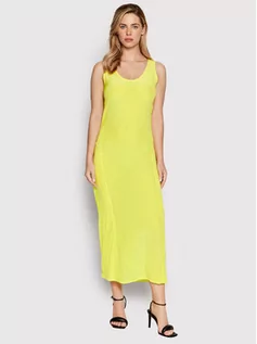 Sukienki - Calvin Klein Sukienka letnia K20K203854 Żółty Slim Fit - grafika 1