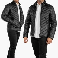 Kurtki męskie - Kurtka Męska Skajka Puchowa Czarna Pikowana 12-K-2024 XXL - miniaturka - grafika 1
