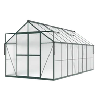 Szklarnie ogrodowe - Szklarnia Ogrodowa Poliwęglan Duża Slide-In 490x244cm Zielona UV - miniaturka - grafika 1