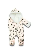 Kombinezony dla dzieci - Niemowlęcy kombinezon dresowy z luną beżowy Nicol,r.62 - miniaturka - grafika 1