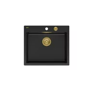 Zlewozmywaki - Quadron HB8304U7-G1_P2O Morgan 110 Pure carbon (czarny mat/złoty) - miniaturka - grafika 1