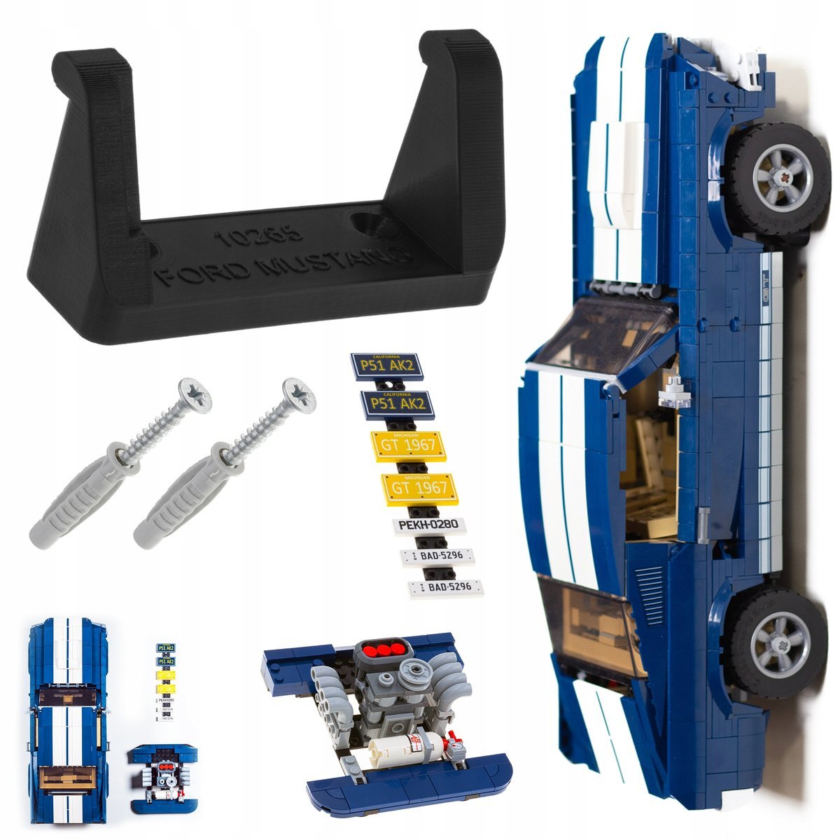 Ford Mustang 10265 - Wieszak uchwyt na ścianę mocowanie ścienne na LEGO