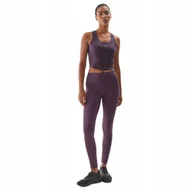 Legginsy - Legginsy treningowe damskie ze średnim stanem, r. XS fioletowe - miniaturka - grafika 1