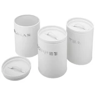 Pojemniki kuchenne - Komplet 3 Pojemniki Alex Coffee Sugar Tea Biały Kawa Cukier Herbata Zestaw - miniaturka - grafika 1