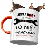 Kubki - Kubek Pomarańczowy Dla Brata na Urodziny Prezent z Nadrukiem ze Zdjęciem + Opakowanie na prezent (wzór 03) - miniaturka - grafika 1