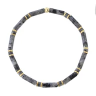 Bransolety męskie - Bransoletka Męska z larvikitem i złotym hematytem. - miniaturka - grafika 1