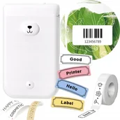 Drukarki kart i etykiet - Phomemo D30S mini drukarka kieszonkowa biały MIŚ etykiet naklejki EAN BT - miniaturka - grafika 1