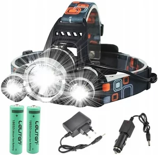 Mocna Latarka Czołowa 3 x Led T6 Cree Czołówka Aku - Latarki - miniaturka - grafika 1