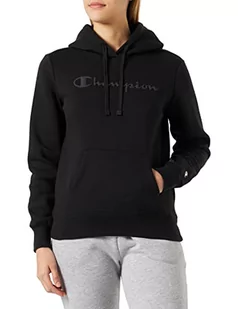 Champion Damska bluza z kapturem Legacy American Classics Powerblend z polaru logo, Czarny odcień w odcieniu, M - Bluzy damskie - miniaturka - grafika 1