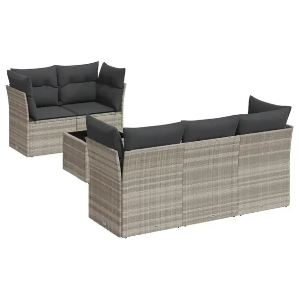 Zestaw mebli ogrodowych jasnoszary rattan PE, 62 x 62 x 69 cm, stolik 55 x