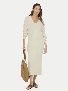 ONLY Sukienka dzianinowa Tessa 15353117 Beżowy Regular Fit - Sukienki - miniaturka - grafika 1