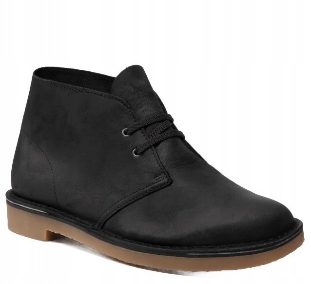 CLARKS TRZEWIKI MĘSKIE CZARNE SKÓRZANE 44 1J0A