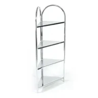 Szafki łazienkowe - Regał łazienkowy chrom 43 x 22,5 x 101 cm AWD Interior - miniaturka - grafika 1