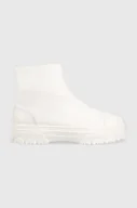 Botki damskie - Patrizia Pepe botki skórzane damskie kolor biały na platformie 8Y0016 L011 W338 - miniaturka - grafika 1
