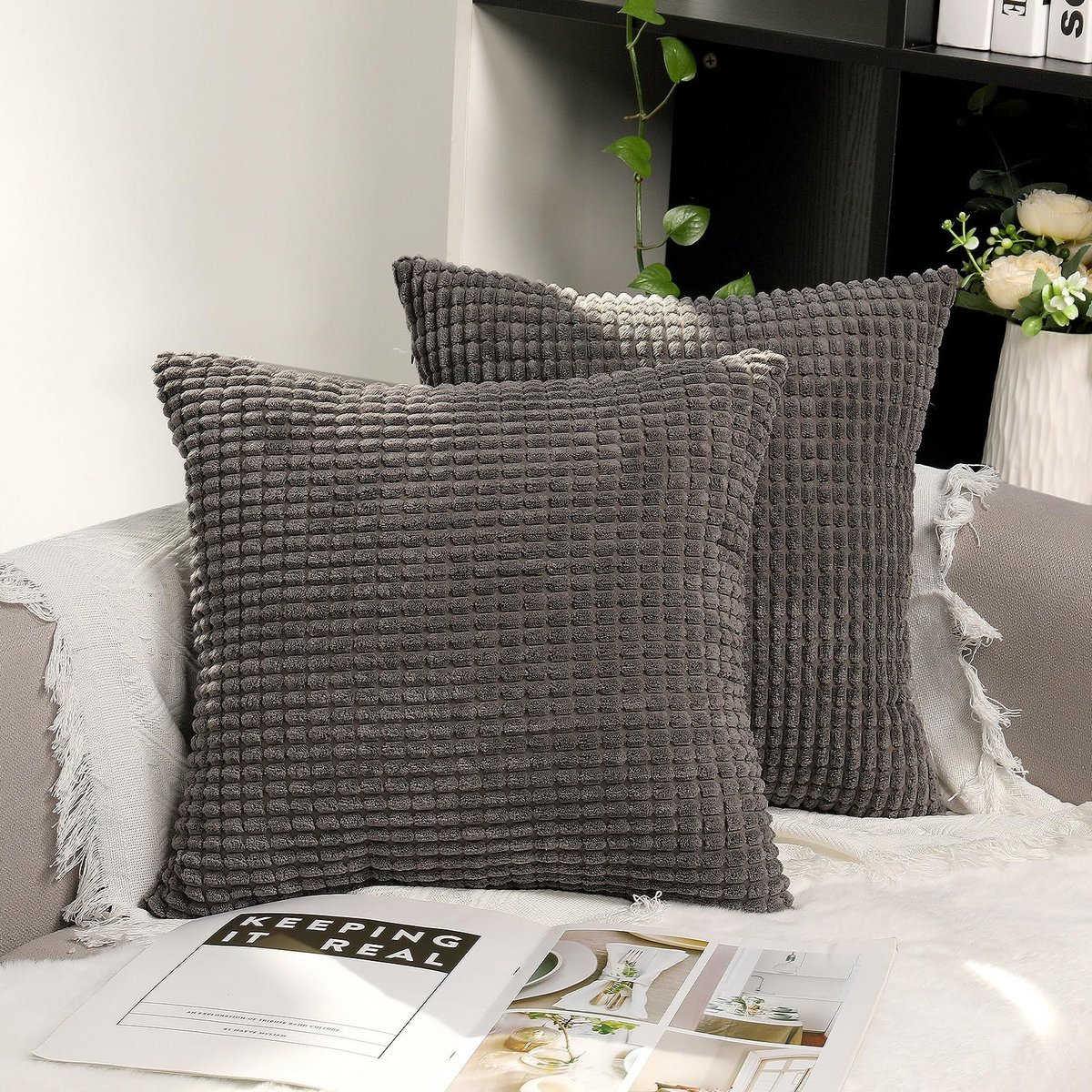 TAN.TOMI Poszewka na poduszkę 50x30 sztruksowa uniwersalna zestaw 2 sztuk