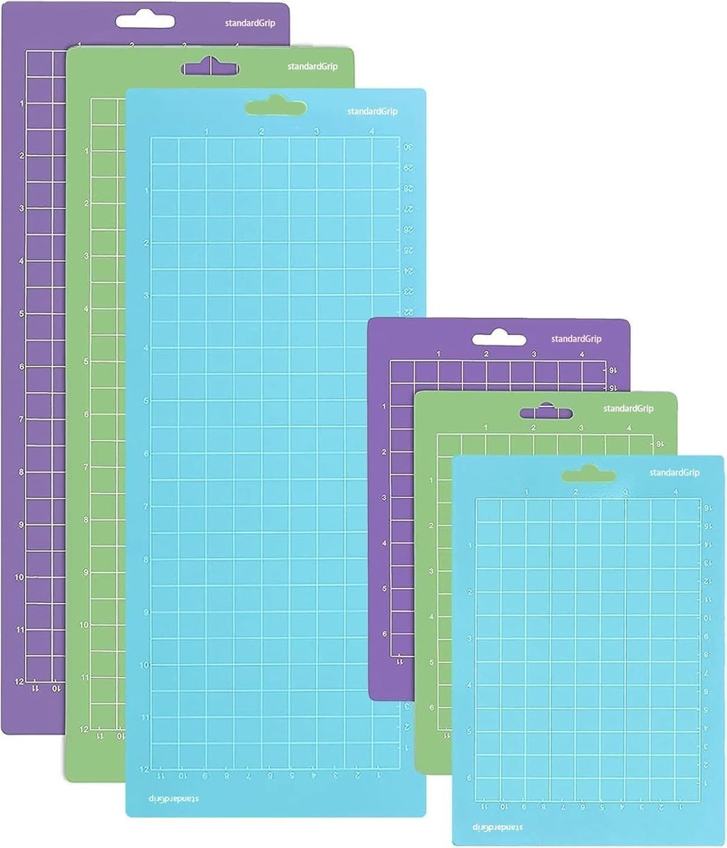 Akcesoria Variety Grip mata do cięcia Cricut Joy (4,5' x 12', 4,5' x6,5', 6 szt.) z siatką na karty, papier, folia winylowa do plotera, klej premium..