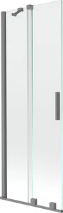 Mexen Velar parawan nawannowy 2-skrzydłowy rozsuwany 75 x 150 cm, transparent, gun metal - 896-075-000-01-95 - Parawany nawannowe - miniaturka - grafika 1