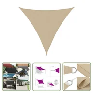 Parasole ogrodowe - The Living Store Trójkątny żagiel ogrodowy z tkaniny oxford - 5x5x5 m - beżowy - Żagiel Ogrodowy - miniaturka - grafika 1