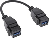 Adaptery i przejściówki - Adapter USB InLine InLine® USB 3.2 Gen1 2x keystone adapter cable, 2x USB A keystone socket, 0.2m - miniaturka - grafika 1