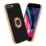 Etui i futerały do telefonów - Pokrowiec Do Apple iPhone 7 PLUS / 7S PLUS / 8 PLUS Etui w Glossy Czarny - Złoto magnetycznym Obudowa Case Cover Ochronny Cadorabo - miniaturka - grafika 1
