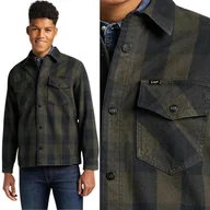 Koszule męskie - Lee OVERSHIRT Serpico Green KOSZULA KURTKA KATANA W KRATĘ REGULAR S - miniaturka - grafika 1
