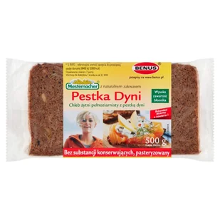 BENUS Chleb żytni pełnoziarnisty z pestką dyni 500 g Benus - Pieczywo chrupkie - miniaturka - grafika 1