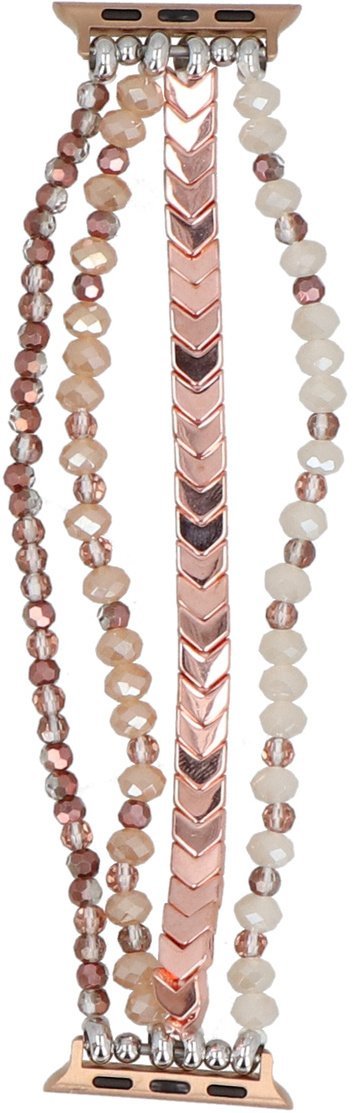 GlacierX bransoleta do smartwatcha Multi Strand Beaded Bracelet Rose Gold do Apple Watch 38/40/41mm Srebrna Rose Gold