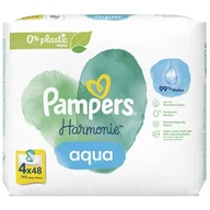 Chusteczki nawilżane - PAMPERS chusteczki nawilżane Harmonie Aqua 4 x 48 szt = 192 chusteczek Raty 10x0% do 15.04.2022! - miniaturka - grafika 1